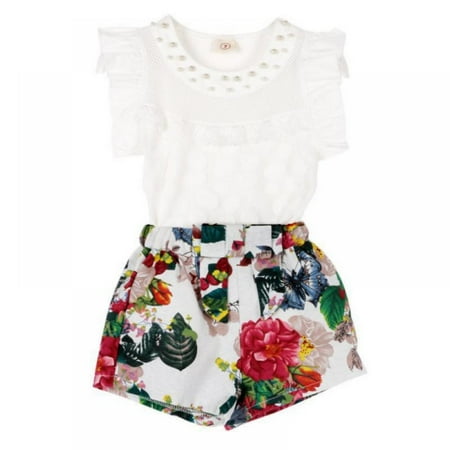 Baby Girls Summer Ruffle Short Sleeve Shorts Set Toddler T-shirt Floral Pants 2pcs Dress Cute Cotton Top Clothes Set for 1-6T Little Girl
Baby Girls Summer Ruffle Short Sleeve Shorts Set Toddler T-shirt Floral Pants 2pcs Dress Cute Cotton Top Clothes Set for 1-6T Little Girl