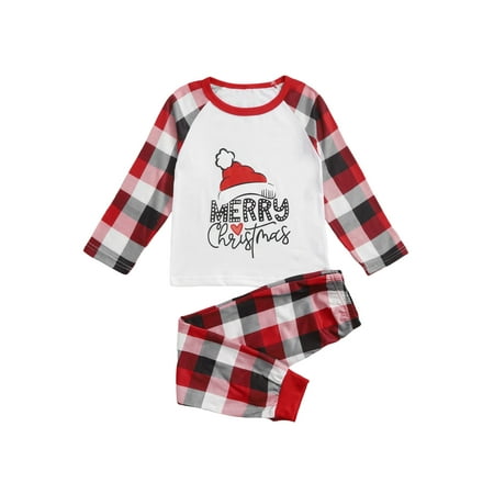 Nituyy Christmas Family Matching Pajamas Set Long Sleeve Letters Print Tops +Plaid Pants
Nituyy Christmas Family Matching Pajamas Set Long Sleeve Letters Print Tops +Plaid Pants