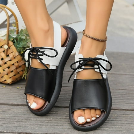 ZHELIYO Women s sandals Women s Casual Lace Up Flat Roman Shoes Summer Fashion Ladies Sandals Black 9.5
ZHELIYO Women s sandals Women s Casual Lace Up Flat Roman Shoes Summer Fashion Ladies Sandals Black 9.5
