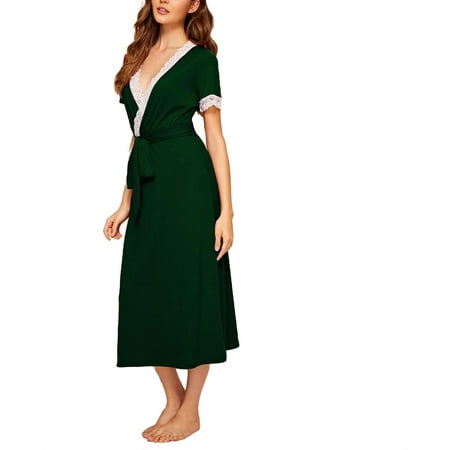 Sexy Deep V Neck Nightgowns Short Sleeve Dark Green Womens Nightgowns & Sleepshirts (Women s)
Sexy Deep V Neck Nightgowns Short Sleeve Dark Green Womens Nightgowns & Sleepshirts (Women s)