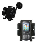 Gomadic Brand Flexible Car Auto Windshield Holder Mount designed for the Samsung GT-E2152 - Gooseneck Suction Cup Style Cradle