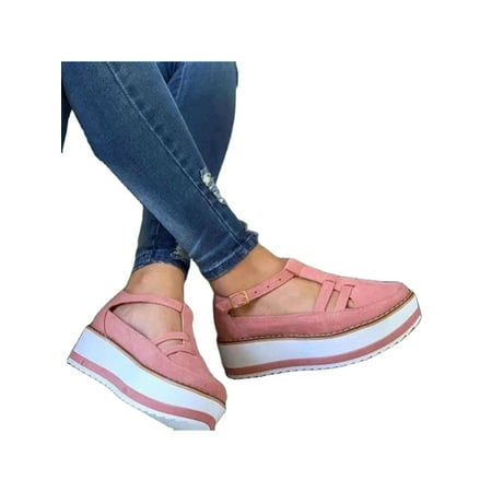 Eloshman Women Platform Sandals Wedge Closed Toe Work Stylish Ankle Strap Buckle Adjustable Pink 9
Eloshman Women Platform Sandals Wedge Closed Toe Work Stylish Ankle Strap Buckle Adjustable Pink 9