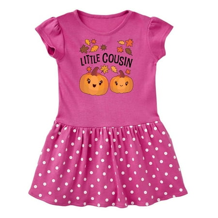 Inktastic Little Cousin Pumpkins with Fall Leaves Gift Baby Girl Dress