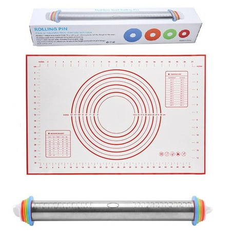 Younar Rolling Pin With Thickness Rings | Rolling Pin And Silicone Baking Pastry Mat Set | Cake Smoothers Set Dough Roller For Baking Cookie Fondant Pie
Younar Rolling Pin With Thickness Rings | Rolling Pin And Silicone Baking Pastry Mat Set | Cake Smoothers Set Dough Roller For Baking Cookie Fondant Pie