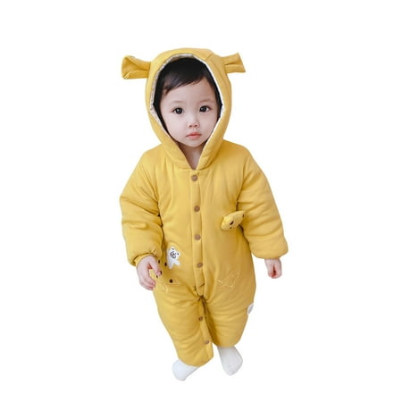 Infant Baby Boys and Girls Winter Bodysuit Cartoon Cute Animal Hooded Creeper Bodysuit Warm Long Sleeve With Buttons
Infant Baby Boys and Girls Winter Bodysuit Cartoon Cute Animal Hooded Creeper Bodysuit Warm Long Sleeve With Buttons