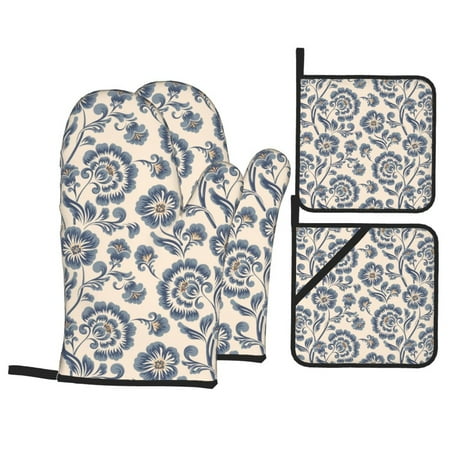 Oven Mitts and Pot Holders 4 Piece Paisley Pattern No.9078 High Heat Slip Resistant Oven Mitt and Trivets Set Kitchen Oven Glove Pot Holders for Cooking Baking Grilling
Oven Mitts and Pot Holders 4 Piece Paisley Pattern No.9078 High Heat Slip Resistant Oven Mitt and Trivets Set Kitchen Oven Glove Pot Holders for Cooking Baking Grilling