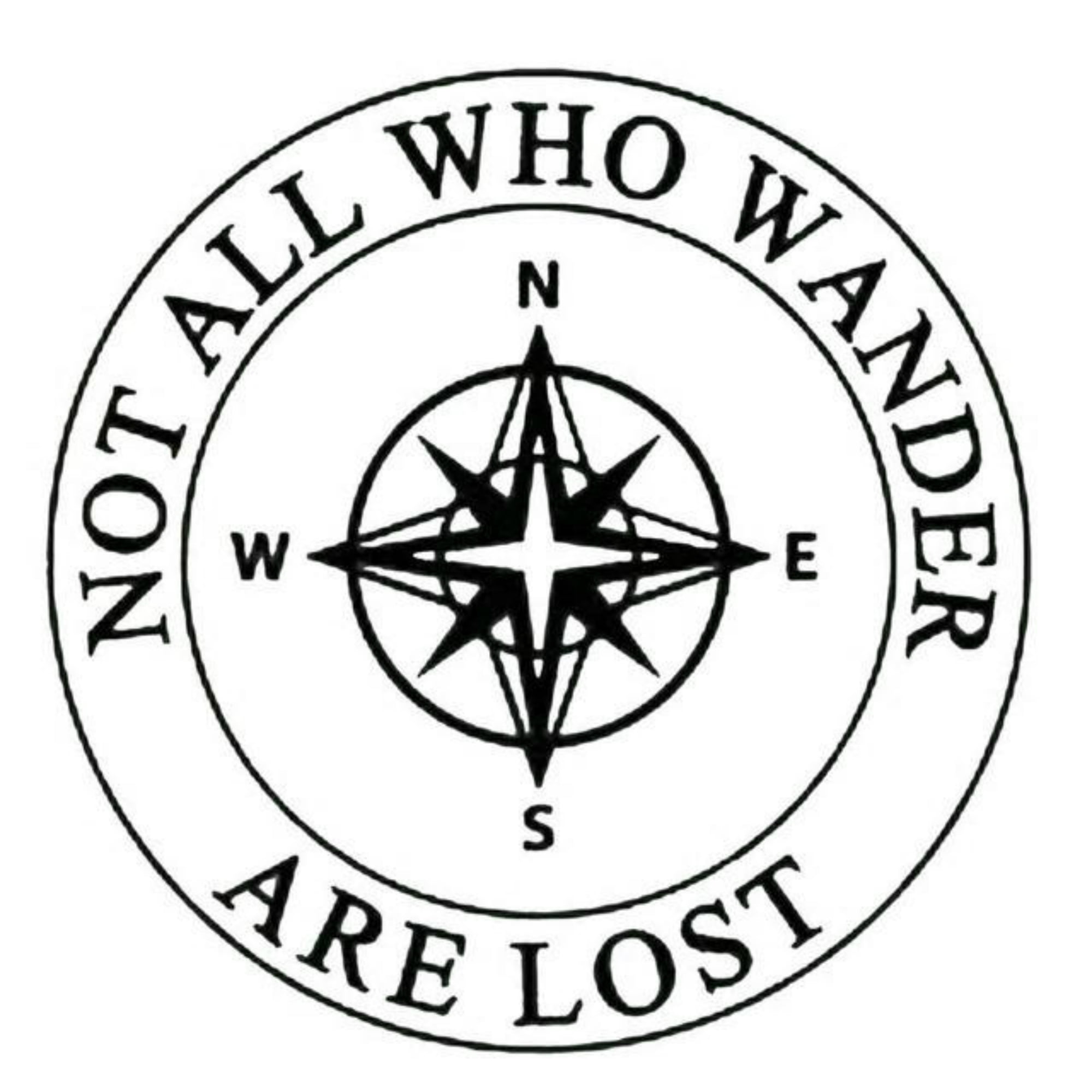 Not All Who Wander Are Lost Compass 10 Car Truck Window Bumper
