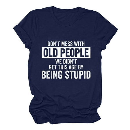 Womens Work Tops Short Sleeve Out Blouse Funny Letter Print Shirt T-Shirt Tops Birthday Tops for Women Navy L
Womens Work Tops Short Sleeve Out Blouse Funny Letter Print Shirt T-Shirt Tops Birthday Tops for Women Navy L