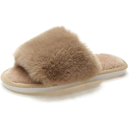 CoCopeaunt Women s Fuzzy Fur Flat Slippers Soft Open Toe House Slippers Memory Foam Sandals Slides Home Slippers Indoor Outdoor
CoCopeaunt Women s Fuzzy Fur Flat Slippers Soft Open Toe House Slippers Memory Foam Sandals Slides Home Slippers Indoor Outdoor