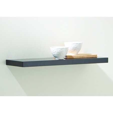 Black Slim Line Floating Shelf - 24W in.