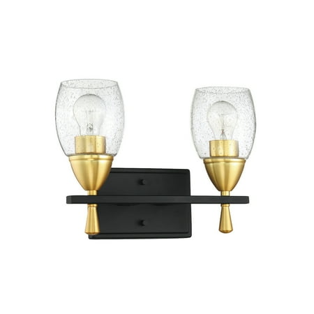 Luminance Sunset Lighting F7532-23 Kelston Two Light Vanity Clear Seedy Steel Round Glass with Matte Black Brushed Satin Gold Finish
Luminance Sunset Lighting F7532-23 Kelston Two Light Vanity Clear Seedy Steel Round Glass with Matte Black Brushed Satin Gold Finish