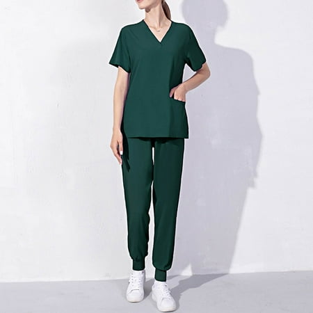 Sksloeg Womens Scrub Set Fashion 2 Pocket V-Neck Scrub Top with Pocket Jogger Scrubs Pant Women s Scrubs Set Dark Green XL
Sksloeg Womens Scrub Set Fashion 2 Pocket V-Neck Scrub Top with Pocket Jogger Scrubs Pant Women s Scrubs Set Dark Green XL