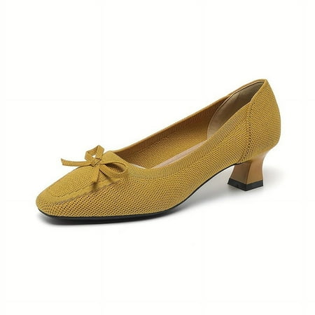 TUOBKE Women‘s Bowknot Chunky Low Heels Square Toe Knitted Soft Sole Shoes Comfort All-Match Shoes
TUOBKE Women‘s Bowknot Chunky Low Heels Square Toe Knitted Soft Sole Shoes Comfort All-Match Shoes