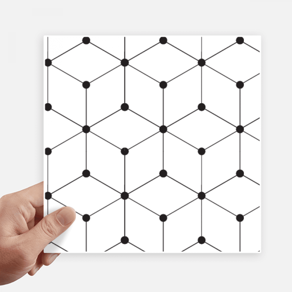 Hexagon Line Art Grain Illustration Pattern Sticker Tags Wall Picture