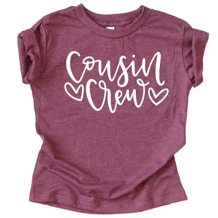 Cousin Crew Heart T-Shirts and Bodysuits for Baby and Toddler Girls Fun Family Outfits Vintage Burgundy Shirt
Cousin Crew Heart T-Shirts and Bodysuits for Baby and Toddler Girls Fun Family Outfits Vintage Burgundy Shirt