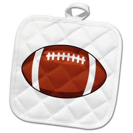 3dRose Print of a Football - Pot Holder 8 by 8-inch