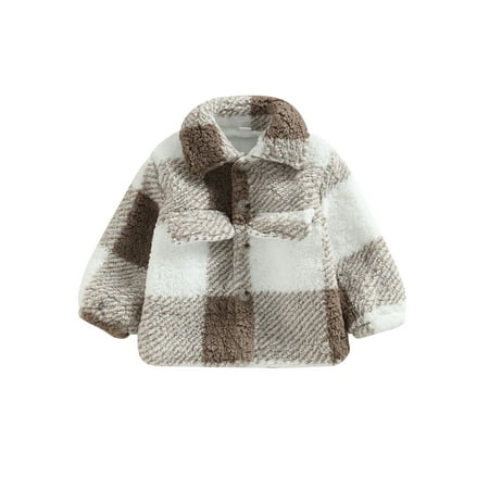 Eyicmarn Toddler Baby Winter Jacket Long Sleeve Plaid Print Button Down Fleece Coat Outwear
Eyicmarn Toddler Baby Winter Jacket Long Sleeve Plaid Print Button Down Fleece Coat Outwear