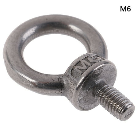 (M6) 1Pc 304 Stainless Steel Marine Lifting Eye Screws Ring Loop Hole for Eyebolt