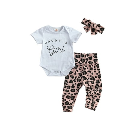 One opening Baby Girl 3-piece Outfit Set Letter Print Romper+Pants+Headband Set
One opening Baby Girl 3-piece Outfit Set Letter Print Romper+Pants+Headband Set