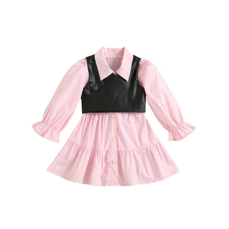 Farrubbyine8 Kids Girls Outfits Long Sleeve Shirt Dress Leather Vest Dress Set
Farrubbyine8 Kids Girls Outfits Long Sleeve Shirt Dress Leather Vest Dress Set