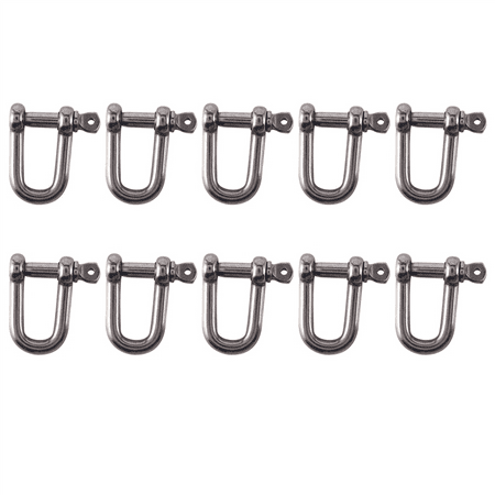 10pcs M6X38mm Straight D-Shackle Short Stainless Steel AISI 316