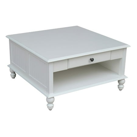 Pemberly Row Square Coffee Table in Beach White