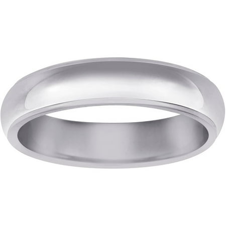 Silver-Tone Raised Edge Wedding Band, 5mm