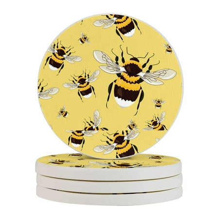 Circular Drink Coasters Set Big Bright Bumblebees Realistic Insects Beautiful Home Decor Diatomite Heat-Resistant Diatomite Protect Table Countertop
Circular Drink Coasters Set Big Bright Bumblebees Realistic Insects Beautiful Home Decor Diatomite Heat-Resistant Diatomite Protect Table Countertop