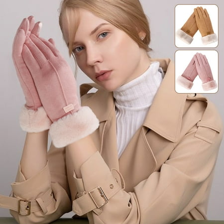 Willkey Women Winter Warm Gloves Touch Screen Gloves Plush Lined Thermal Warm Gloves Windproof Comfortable Soft Gloves with Fuzz Cuff for Cold Weather Outdoor Travel Business Shopping 
Willkey Women Winter Warm Gloves Touch Screen Gloves Plush Lined Thermal Warm Gloves Windproof Comfortable Soft Gloves with Fuzz Cuff for Cold Weather Outdoor Travel Business Shopping