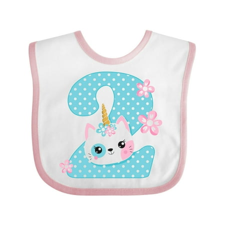 Inktastic Unicorn Kitty 2nd Birthday Gift Baby Girl Bib