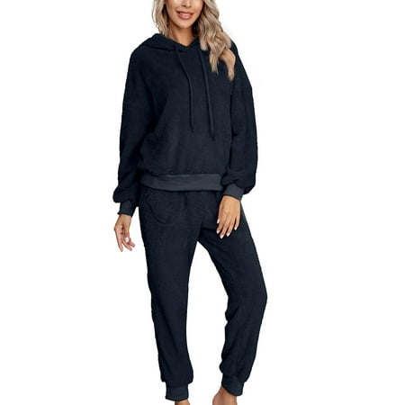 Frontwalk Winter Warm Fleece Plush Pajamas Set for Women Soft Fuzzy Lounge Homewear Pullover Set
Frontwalk Winter Warm Fleece Plush Pajamas Set for Women Soft Fuzzy Lounge Homewear Pullover Set