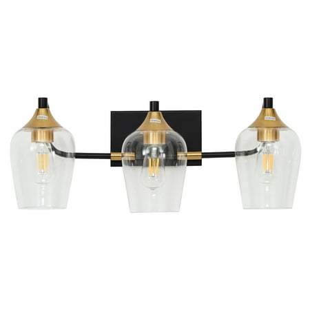 LOHAS 3-Light Black and Gold Vanity Light with Clear Glass Shade Modern Wall Sconce for Bathroom Bedroom
LOHAS 3-Light Black and Gold Vanity Light with Clear Glass Shade Modern Wall Sconce for Bathroom Bedroom