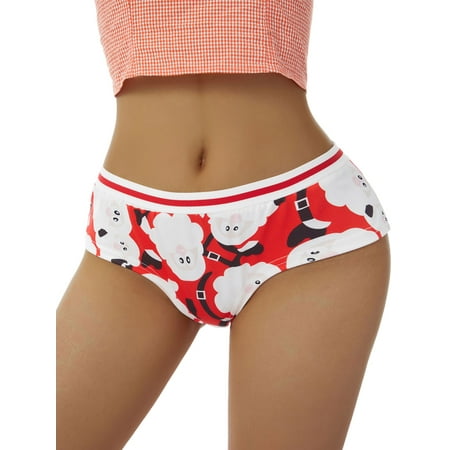 Merqwadd Women Skin-friendly Briefs Female Christmas Printed Pattern Low Waist Underpants
Merqwadd Women Skin-friendly Briefs Female Christmas Printed Pattern Low Waist Underpants