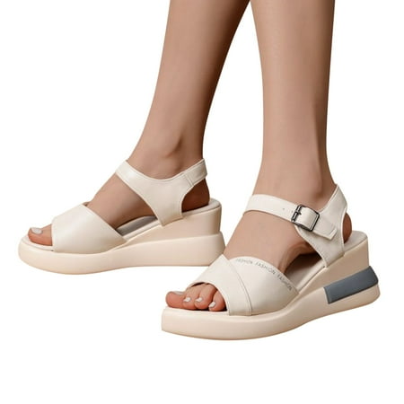Aayomet Platform Sandals Fashion Womens Breathable Lace Up Shoes Thick Soled Wedges Casual Sandals Beige 7.5
Aayomet Platform Sandals Fashion Womens Breathable Lace Up Shoes Thick Soled Wedges Casual Sandals Beige 7.5