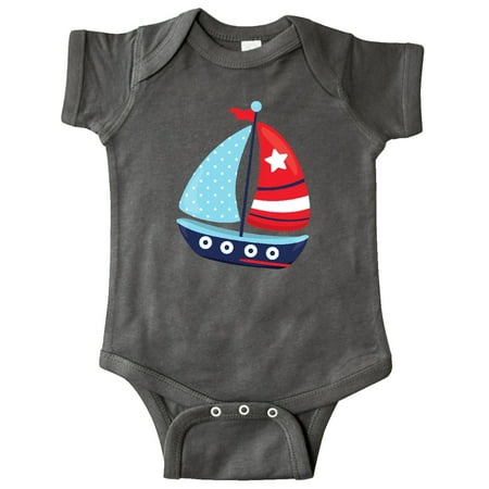 Inktastic Sailboat Sailing Boat Sails - Red White Blue Gift Baby Boy Bodysuit