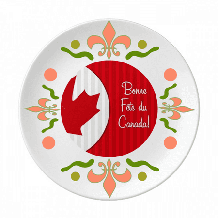 Canada Maple and Good Luck to Canada Flower Ceramics Plate Tableware Dinner Dish