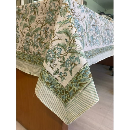 Sage Green Russian Green Peanut Butter Indian Printed Floral Tablecloth
Sage Green Russian Green Peanut Butter Indian Printed Floral Tablecloth