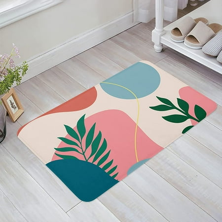 Geometric Durable Doormat Entrance Front Door Rug Shoes Mat Sponge Carpet Indoor Non Slip Floor rDoor Mats - Blue Pink Green Leaves Abstract 24x16 Inch
Geometric Durable Doormat Entrance Front Door Rug Shoes Mat Sponge Carpet Indoor Non Slip Floor rDoor Mats - Blue Pink Green Leaves Abstract 24x16 Inch