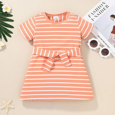 Striped Girls Baumwolle Moisture Wicking Crew neck Summer Regular Breathable A-Line Pullover Short Sleeve Knee Length
Striped Girls Baumwolle Moisture Wicking Crew neck Summer Regular Breathable A-Line Pullover Short Sleeve Knee Length