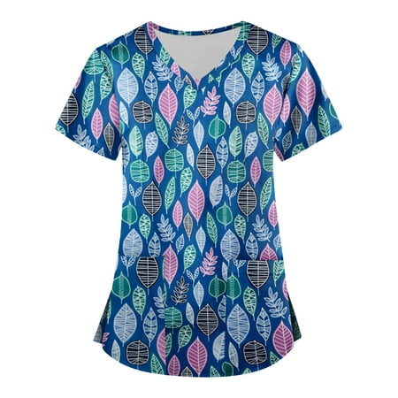 CHMORA Scrubs for Women Printed Short Sleeve V Neck Nursing Uniform Holiday Fun Patterned Tshirts Scrub Tops
CHMORA Scrubs for Women Printed Short Sleeve V Neck Nursing Uniform Holiday Fun Patterned Tshirts Scrub Tops
