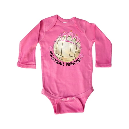 Inktastic Volleyball Princess- Tiara Gift Baby Girl Long Sleeve Bodysuit