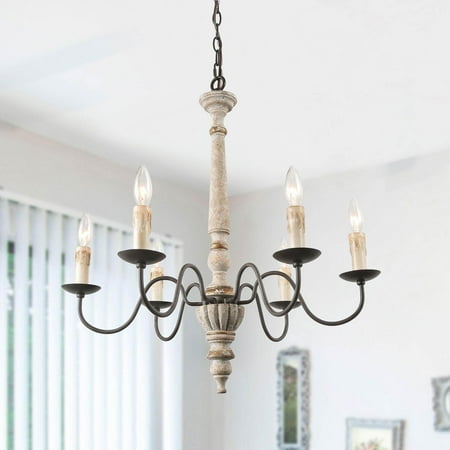 LNC 6-Light 25.2-in W Distressed White Wood and Bronze French Country/Cottage LED Chandelier for Living Room Dining Room Kitchen Bedroom
LNC 6-Light 25.2-in W Distressed White Wood and Bronze French Country/Cottage LED Chandelier for Living Room Dining Room Kitchen Bedroom