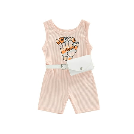 TheFound Summer Lovely Toddler Baby Girls Jumpsuits Shorts Sleeveless Ribbed High Waist Printed Playsuits With Waist Bag
TheFound Summer Lovely Toddler Baby Girls Jumpsuits Shorts Sleeveless Ribbed High Waist Printed Playsuits With Waist Bag