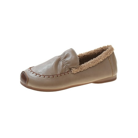 SIMANLAN Ladies Lightweight Plush Lined Loafers Slip Resistant Flat Casual Shoes Walking Comfort On Moccasins Khaki 7.5
SIMANLAN Ladies Lightweight Plush Lined Loafers Slip Resistant Flat Casual Shoes Walking Comfort On Moccasins Khaki 7.5