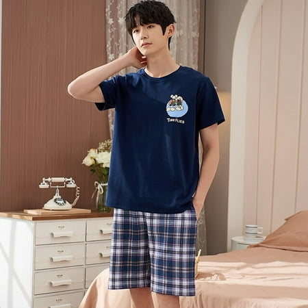 QWZNDZGR Summer Short Sleeve Sleepwear Couple Men and Women Matching Home Suit Cotton Pjs Cartoon Prints Leisure Pyjamas Male Pajamas Set
QWZNDZGR Summer Short Sleeve Sleepwear Couple Men and Women Matching Home Suit Cotton Pjs Cartoon Prints Leisure Pyjamas Male Pajamas Set