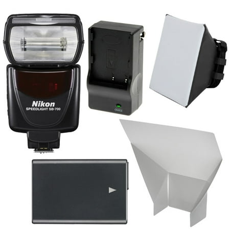 Nikon SB-700 AF Speedlight Flash with EN-EL14 Battery & Charger + Softbox + Reflector for D3200, D3300, D3400, D5200, D5300, D5500 Digital SLR Camera