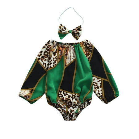 Sunisery Lovely Newborn Baby 2Pcs Fall Outfits Girls Long Sleeve Off Shoulder Printed Romper with Headband Green Leopard 18-24 Months
Sunisery Lovely Newborn Baby 2Pcs Fall Outfits Girls Long Sleeve Off Shoulder Printed Romper with Headband Green Leopard 18-24 Months