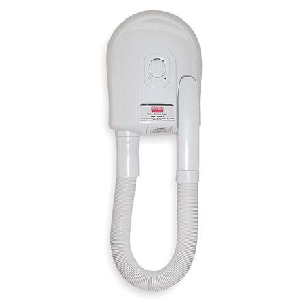 DAYTON 1GWL1 Hair Dryer, Wall Mounted, White, 1000 Watts