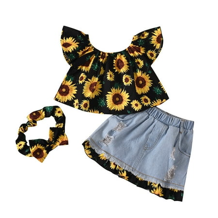 AIMAOMI Toddler Baby Kids Girls Off Shoulder Sunflowers Denim Skirt Outfits Set H
AIMAOMI Toddler Baby Kids Girls Off Shoulder Sunflowers Denim Skirt Outfits Set H