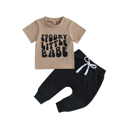 Bagilaanoe 2Pcs Toddler Baby Boy Halloween Outfits Letter Print Short Sleeve T-Shirts Tops + Sweatpants 6M 12M 18M 24M 3T Kids Long Pants Set
Bagilaanoe 2Pcs Toddler Baby Boy Halloween Outfits Letter Print Short Sleeve T-Shirts Tops + Sweatpants 6M 12M 18M 24M 3T Kids Long Pants Set
